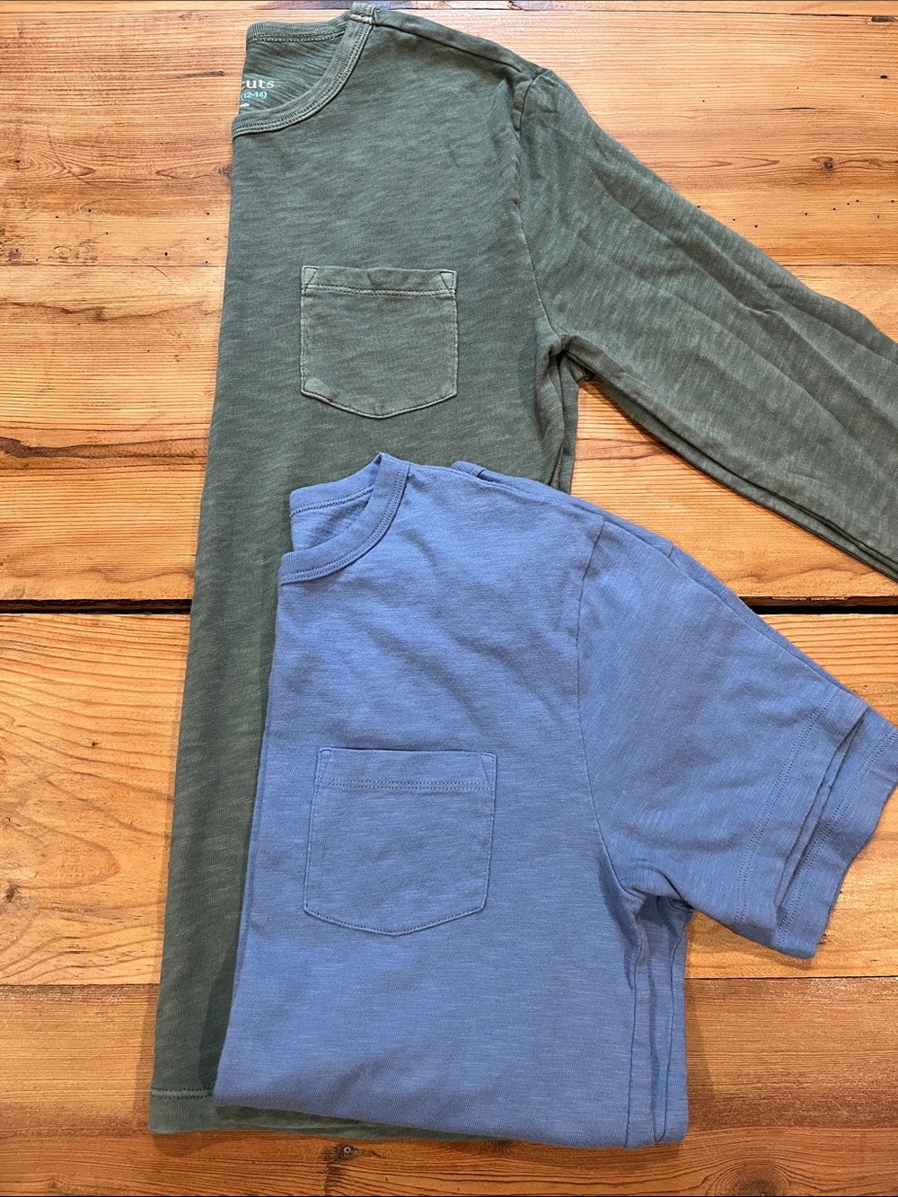 Set/2 CREWCUTS 12-14 Chambray Pocket Tee Shirt